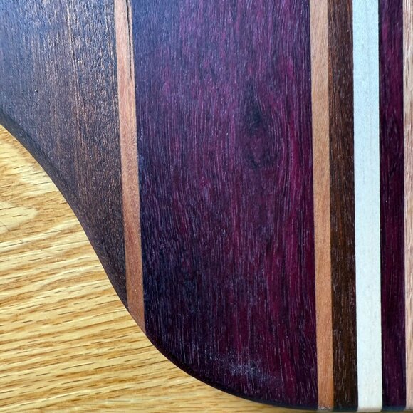 Hamsa Cutting Board Mixed Hardwoods Hand Crafted Reversible Bread Challah Board - Picture 4 of 6